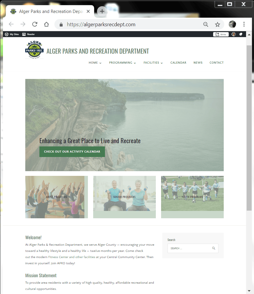 Aprd Database New APRD Webpage – Alger Parks and Recreation Department